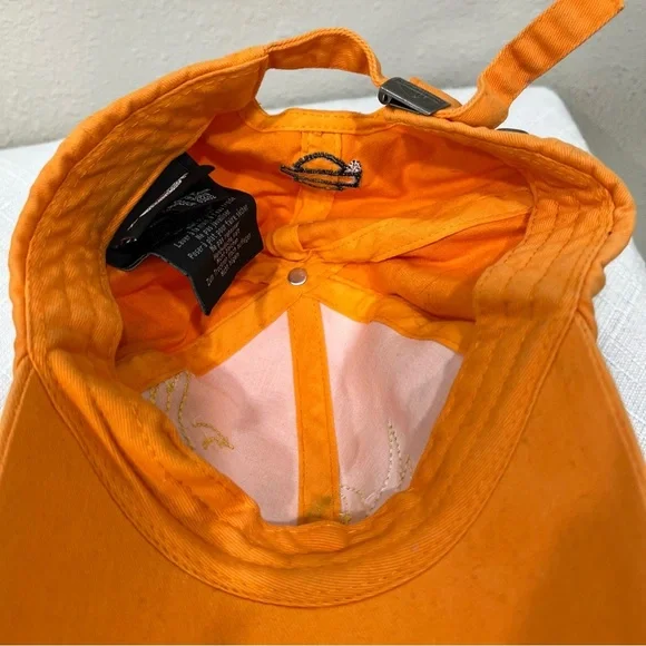 Harley-Davidson Vibrant Orange Hat with Winged Logo Rhinestones Adjustable Cap - Picture 8 of 8